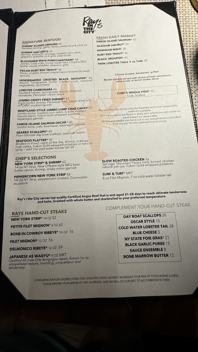 Ray's In the City Menu - Image 2